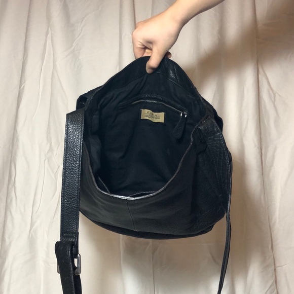 90s Zara Black Genuine Leather Satchel - Picture 4 of 4